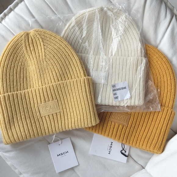 NWT MSCH Moss Copenhagen Wool Blended Kara Badge Beanie / Winter Hats - Picture 1 of 10